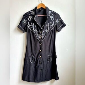 Unique cowgirl western sparkly mini dress M